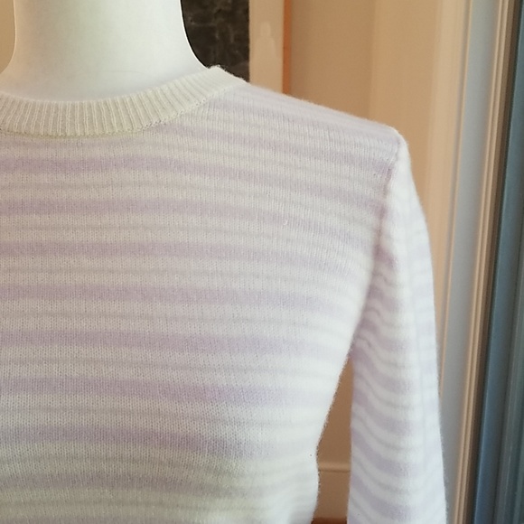 Intermix Cashmere Striped Cut Out Back Sweater - Picture 4 of 8